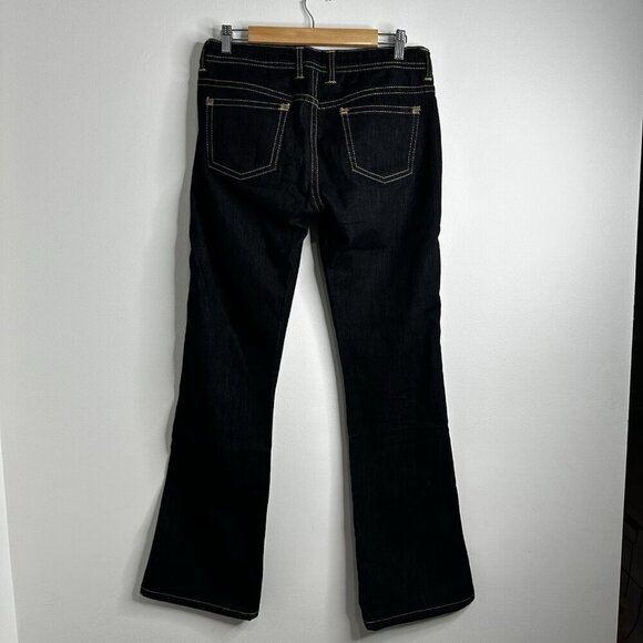 TUFI DUEK Jeans Denim Flare Leg Belted Pants Womens 42 Dark Wash Brazil Y2K 90s - Picture 7 of 13